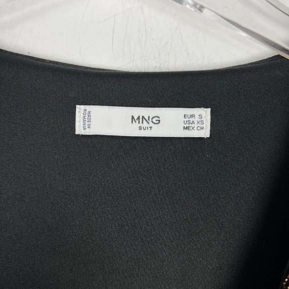 MNG Mango Metallic Gold Black Long Sleeve Mini Dress Size XS EUC W2572 - Picture 5 of 13